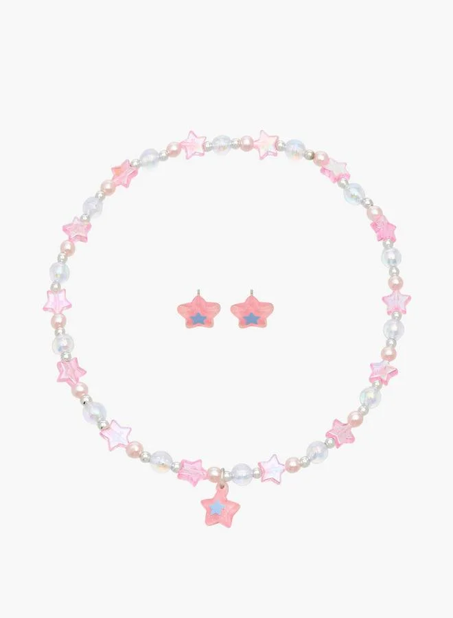 Flora Bella By Shoexpress Star Embellished Necklace And Earrings Set